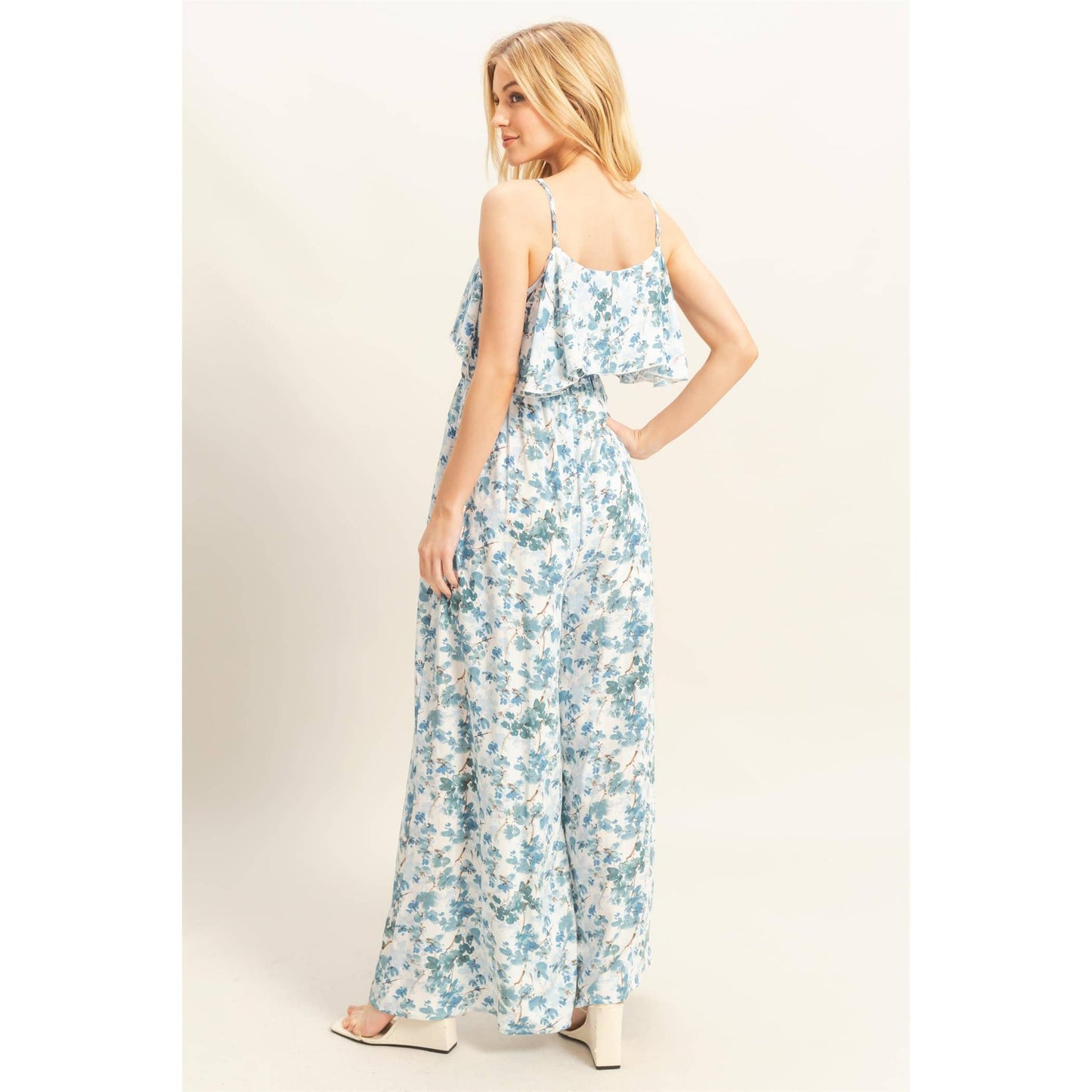 Floral Print Spaghetti Strap Jumpsuit