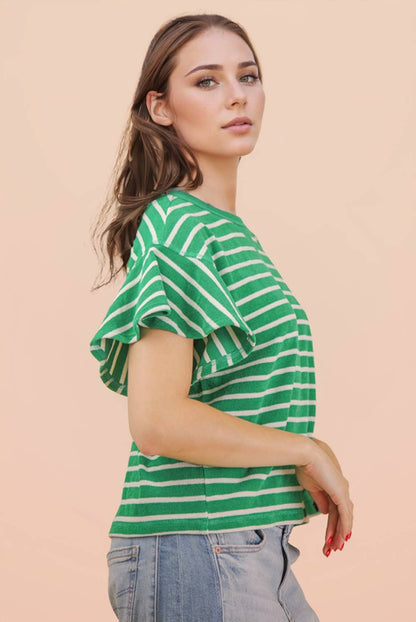 Oversized Casual Stripe Knit Top