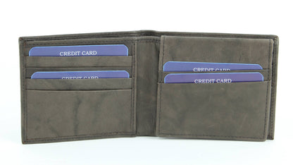 Bi-Fold Leather Wallet with Top Flap 15714