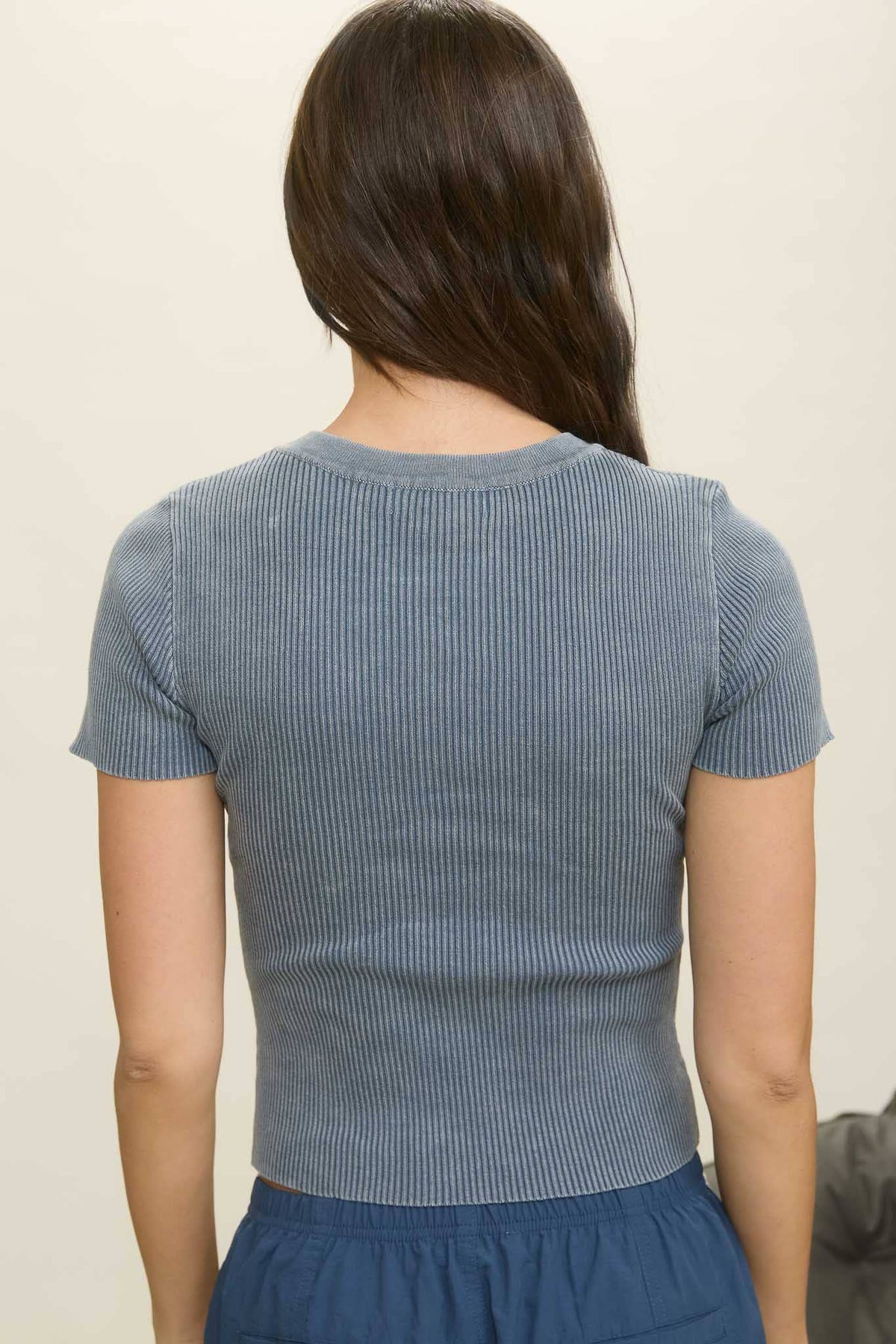 WASHED RIBBED CROP