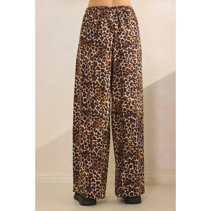 Leopard Star Striped Wide Pants