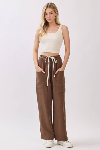 French Terry Wide-Leg Pants