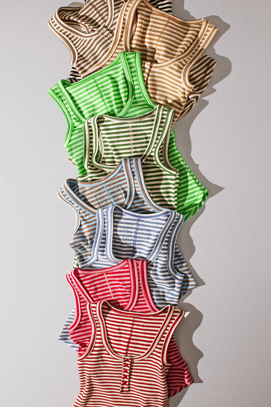 Striped Button Down Tank