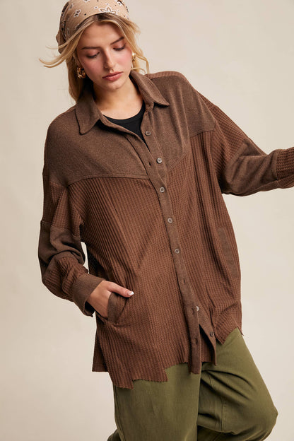 Waffle Knit Shacket