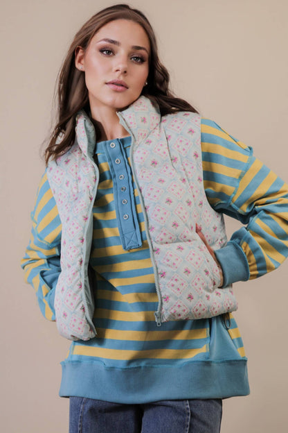 Floral Cropped Puffer Vest