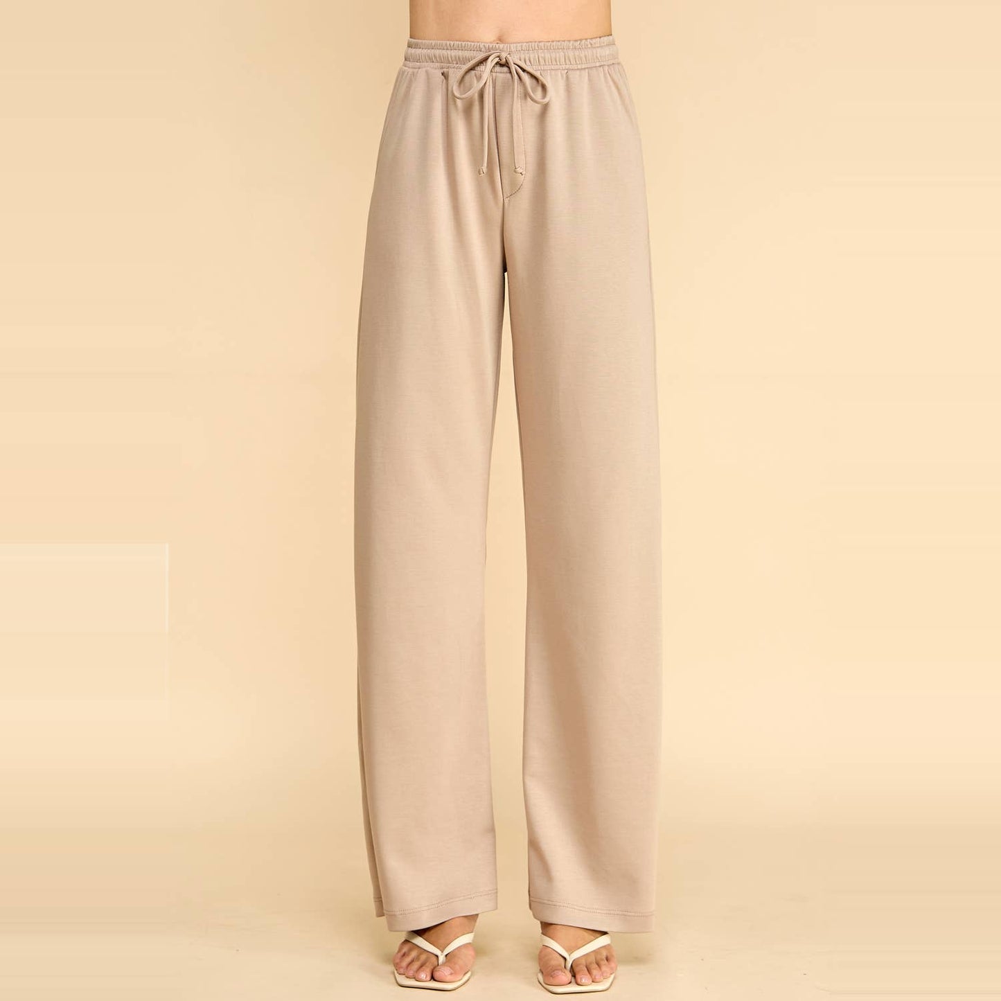 Wide Leg Drawstring Lounge Pants with Pockets
