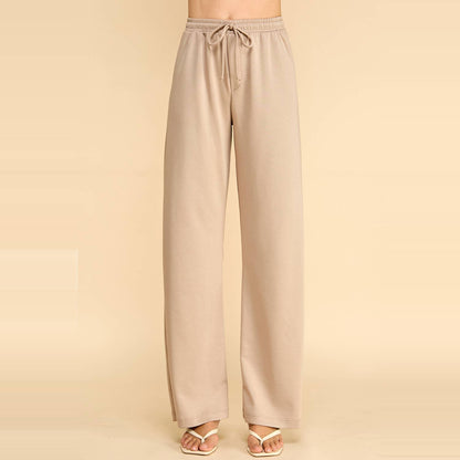 Wide Leg Drawstring Lounge Pants with Pockets