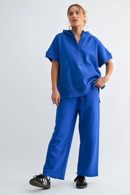Wide-Leg Fleece Pants