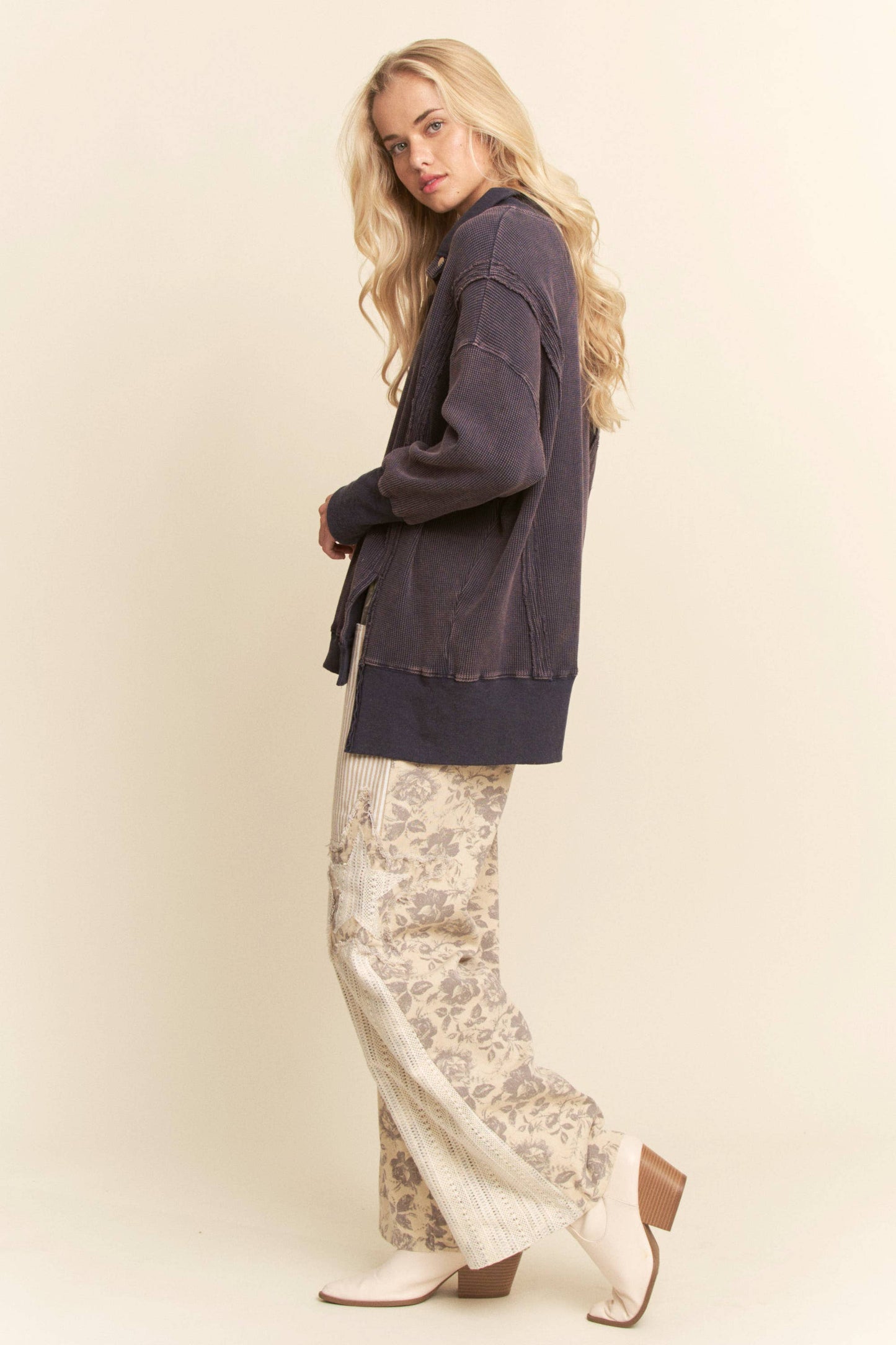 FLORAL PATCHWORK PANTS