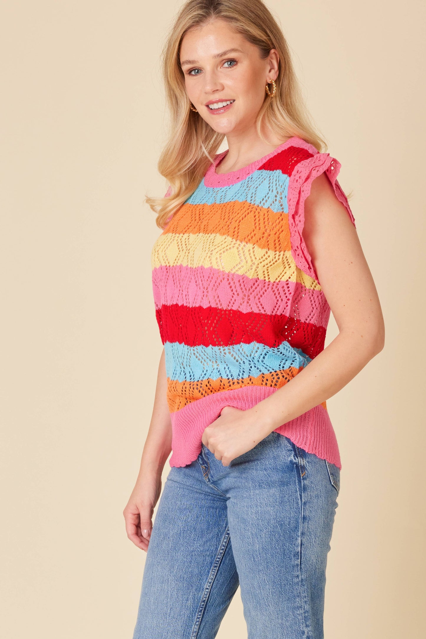 Color Blocked Knit Top