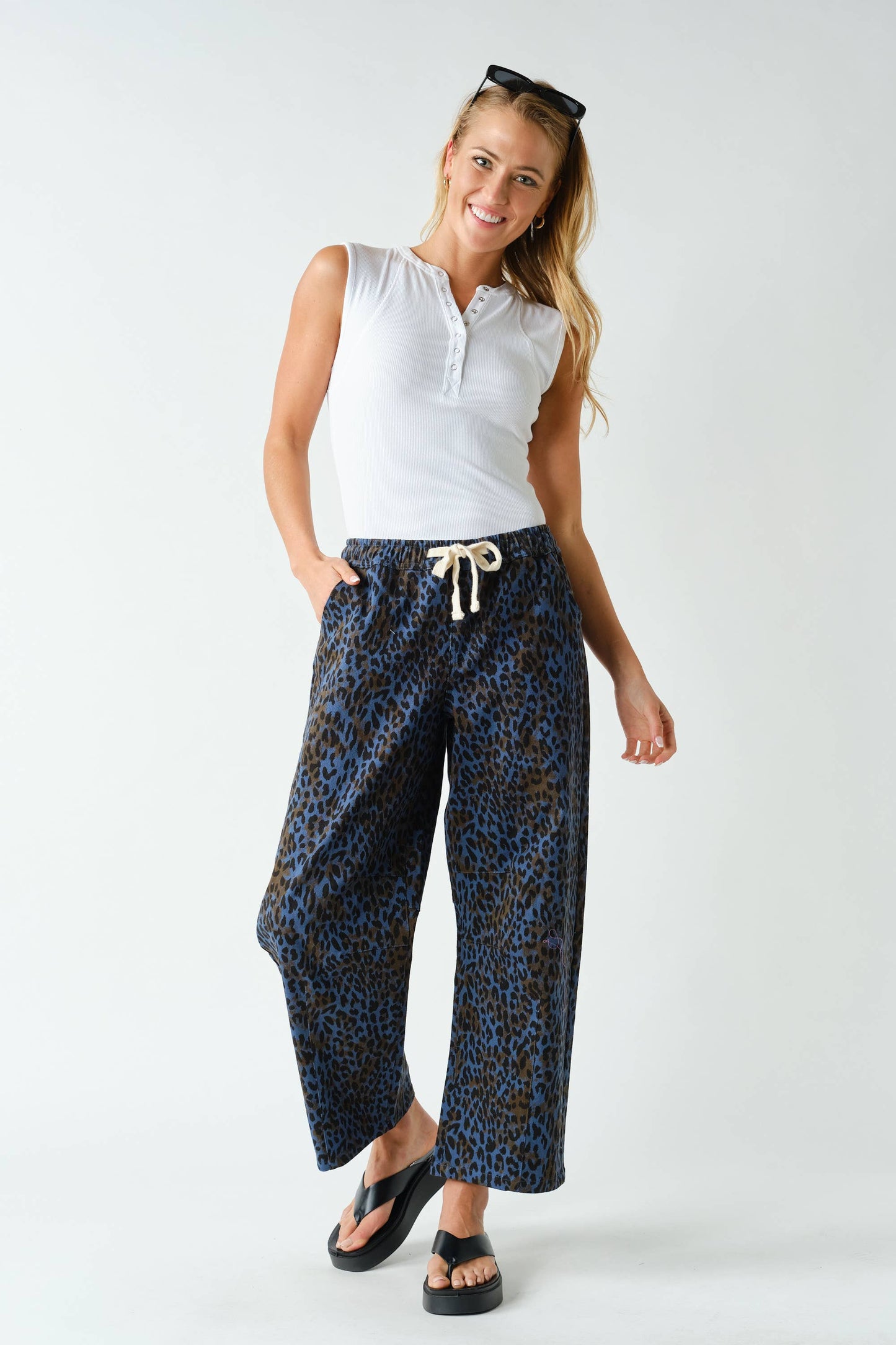 Leopard Lounge Wide-Leg Pants