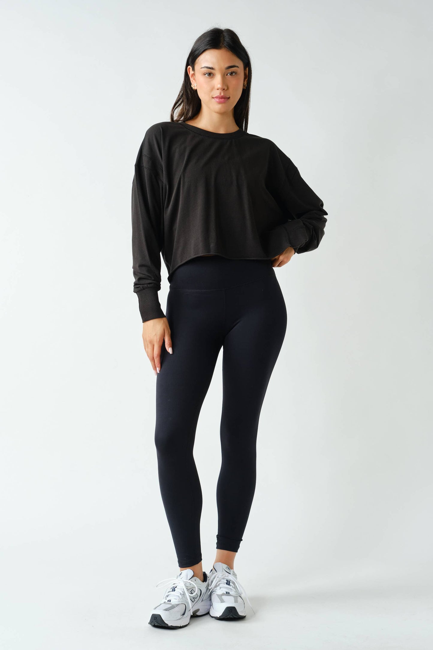 Crescent Pima Cotton Open Back Long Sleeve Tee