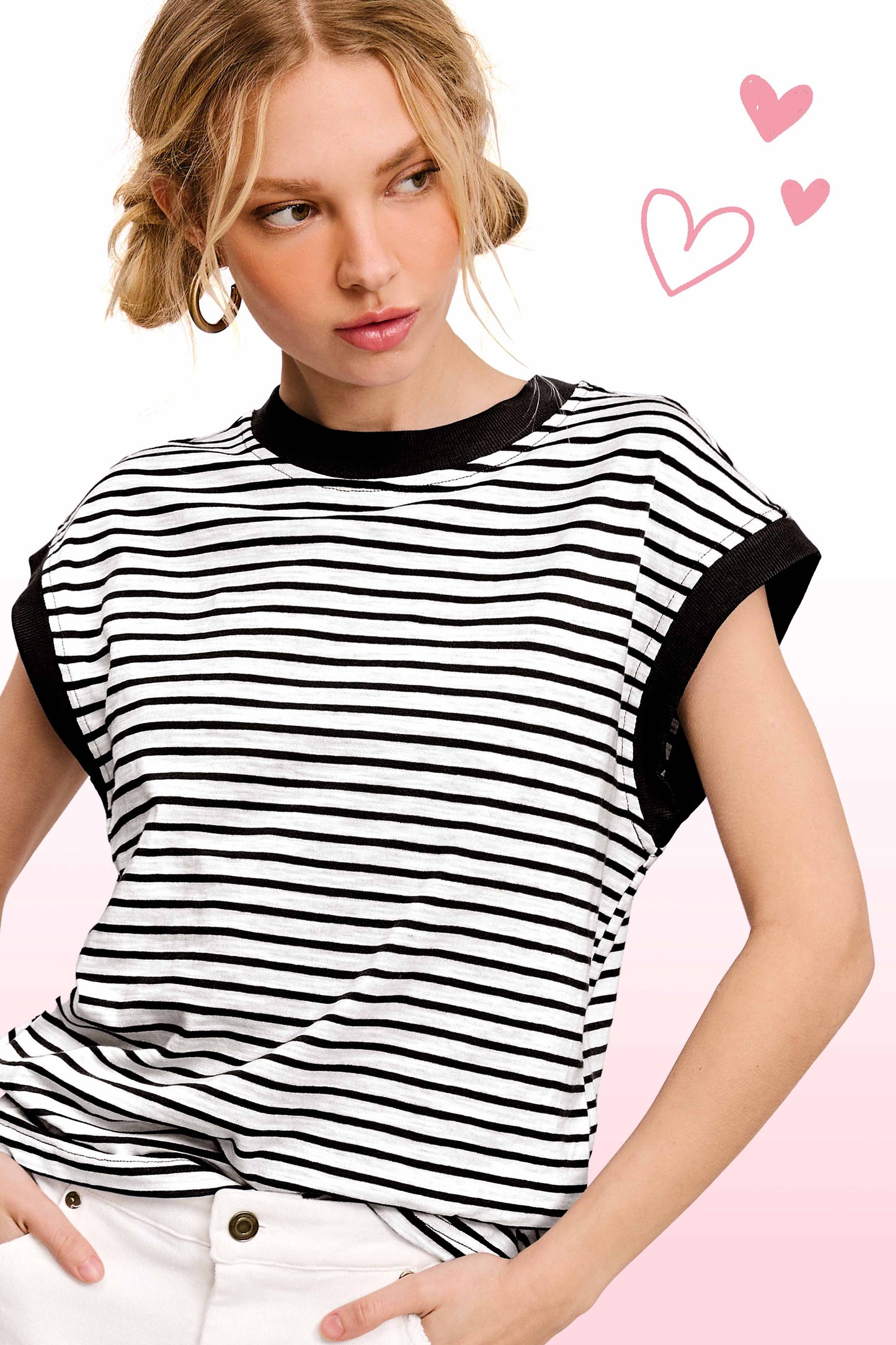 Nautical Cap Sleeve Striped Top