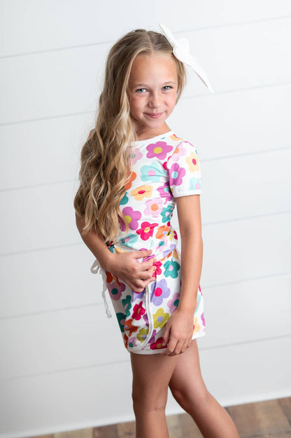 Girls Flower Spring Summer Short Set