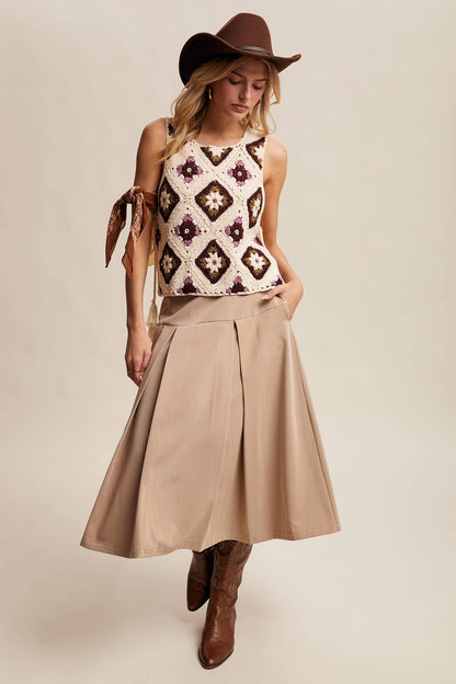 Crochet Side Tie Vest