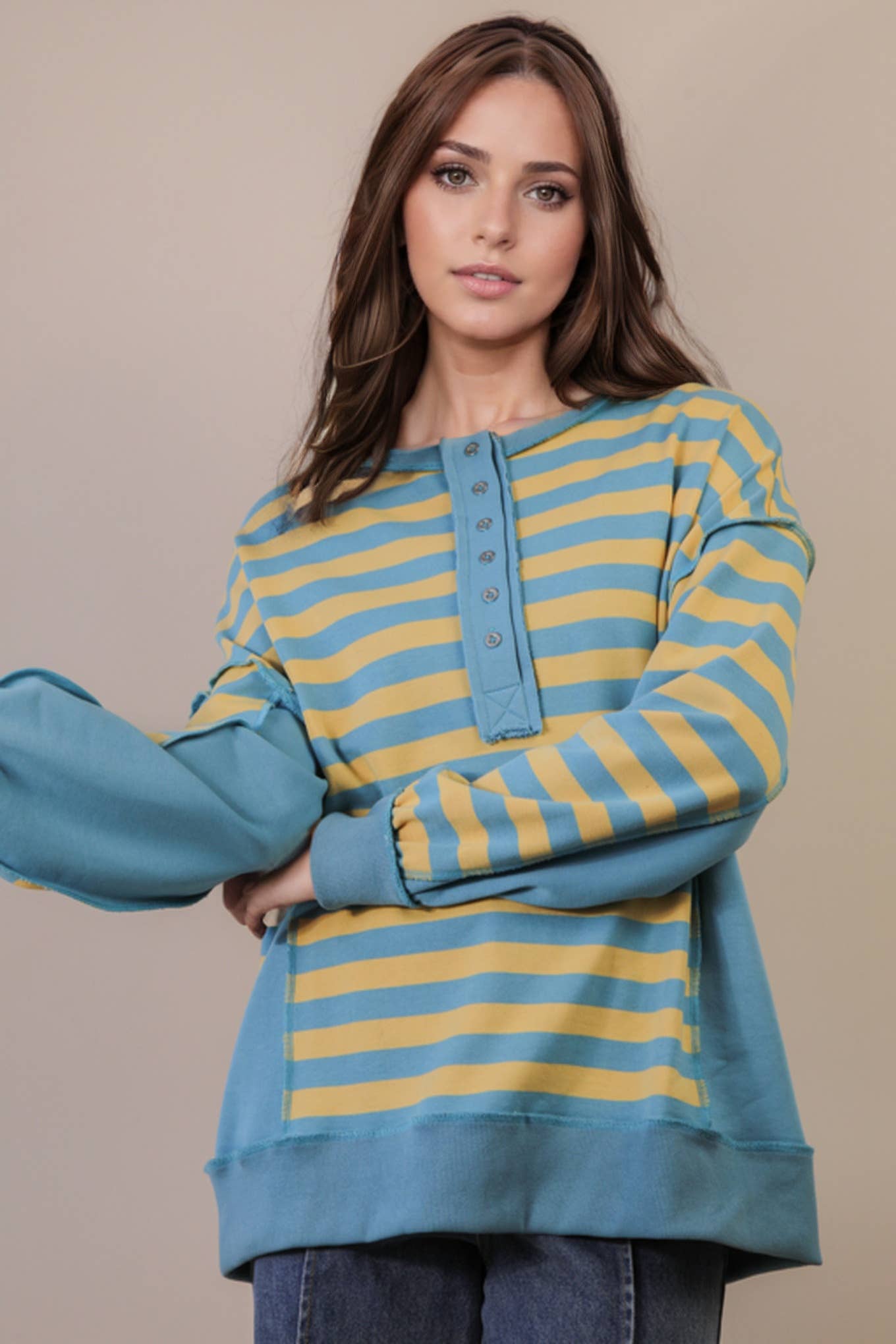 Oversized Striped Top