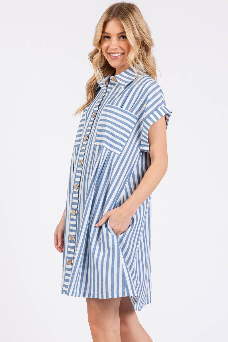 Striped Button Down Dress