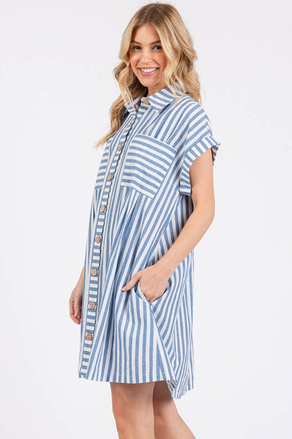 Striped Button Down Dress