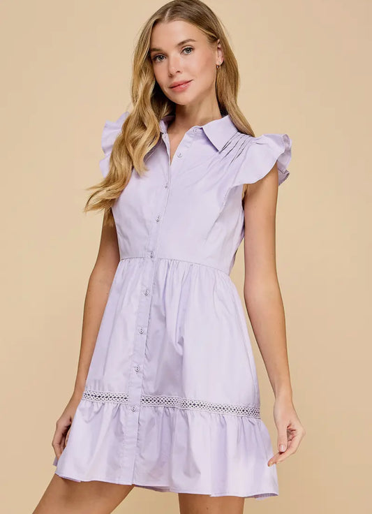Fit & Flare Ruffled Sleeveless Dress