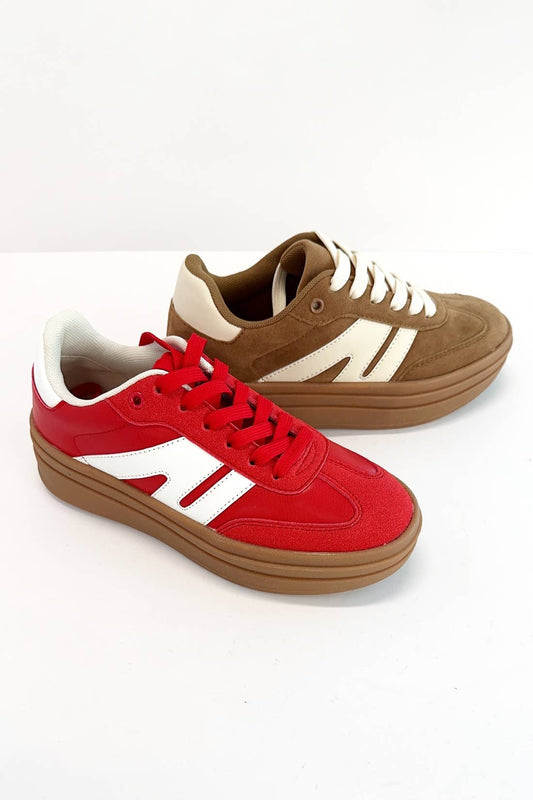 RED PLATFORM SNEAKERS
