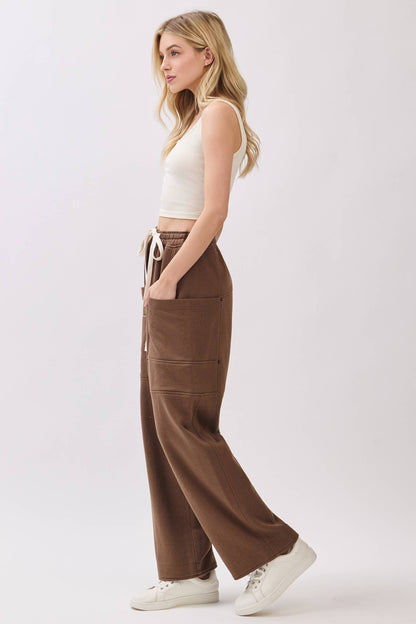French Terry Wide-Leg Pants