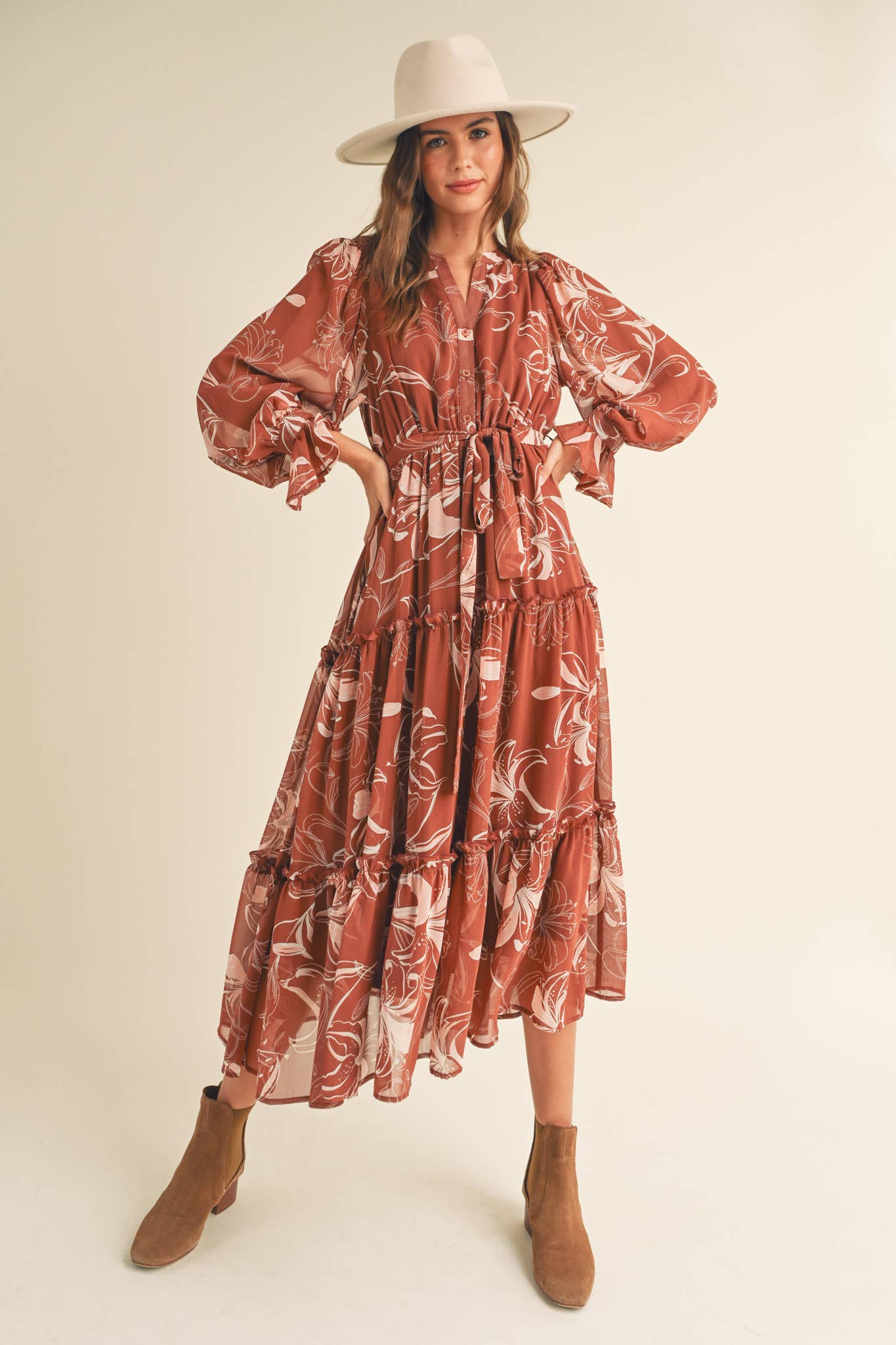 Floral Print Tie Dress