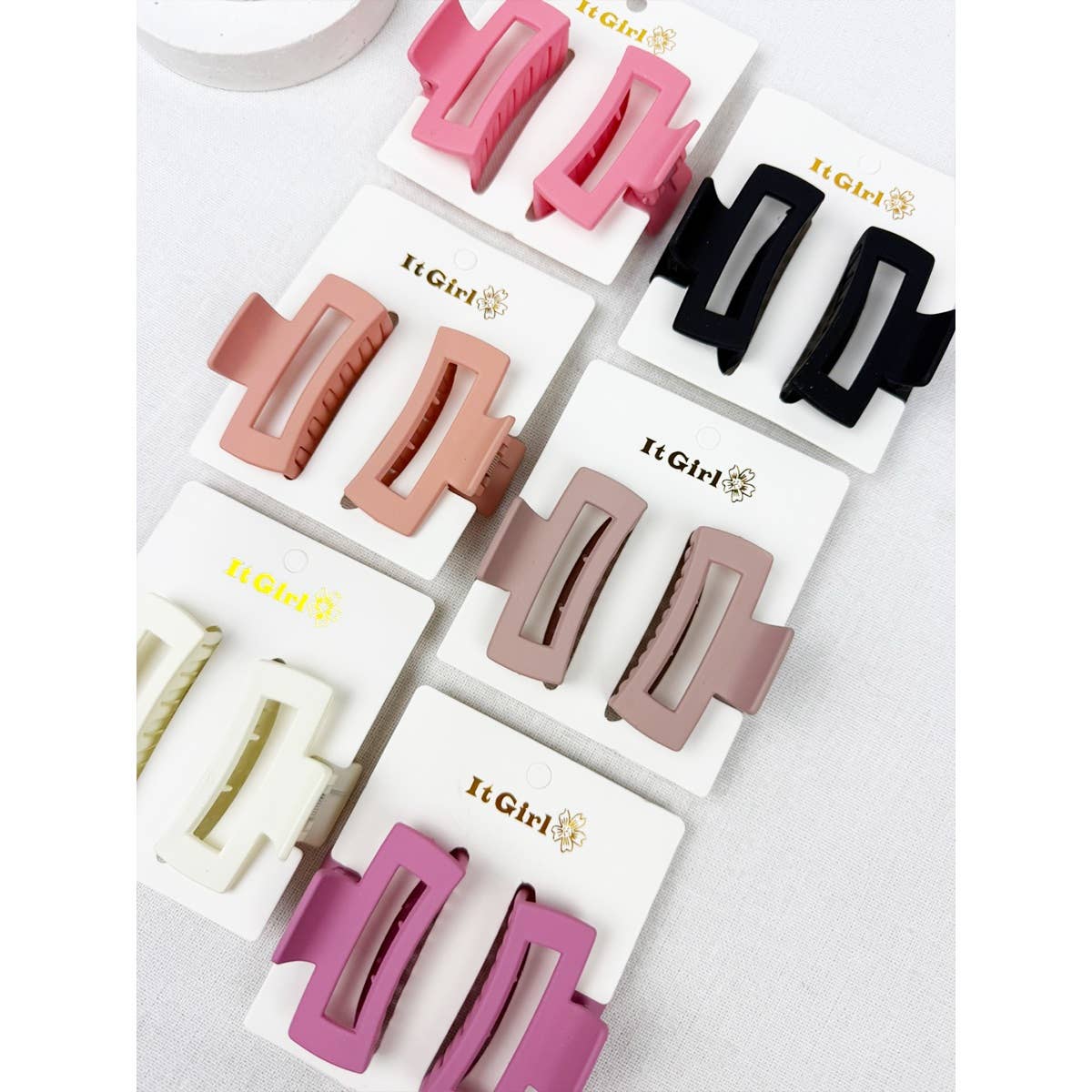 24-pcs Medium Cut Out Rectangle Hair Claw