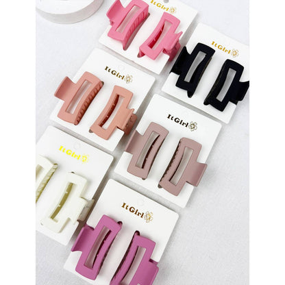 24-pcs Medium Cut Out Rectangle Hair Claw