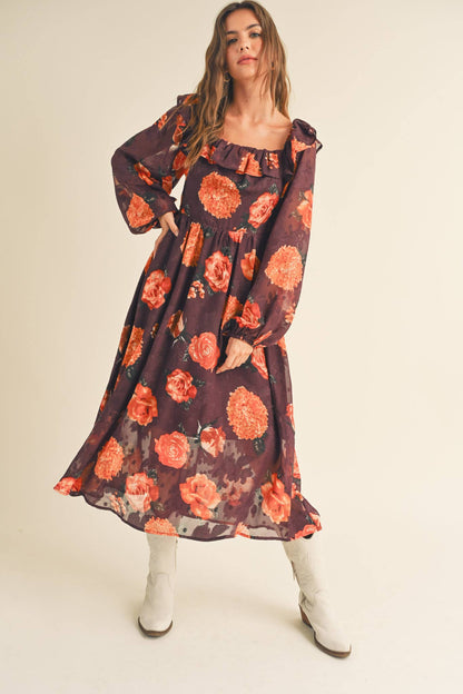 Ruffle Floral Dress