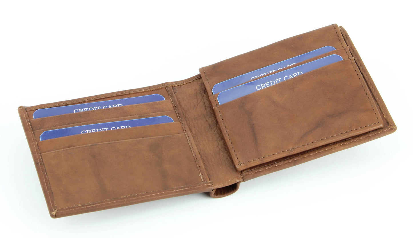 Bi-Fold Leather Wallet with Top Flap 15714