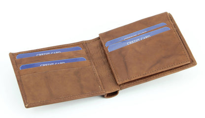 Bi-Fold Leather Wallet with Top Flap 15714