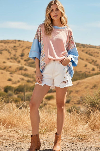 Oversized Floral Patchwork Tee