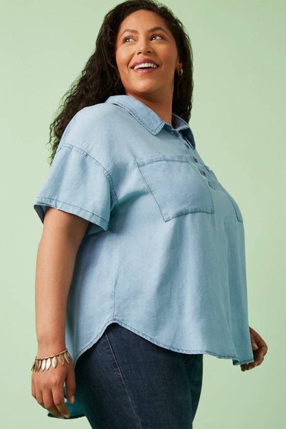 Tencel Pocketed Collared Shirt