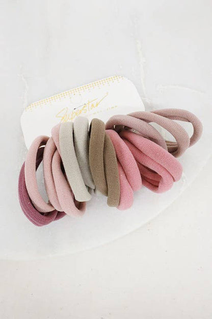 16-Pcs Mauve Tone Hair Tie Set