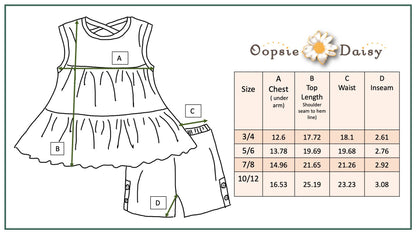 Kids Retro Flower Short Set