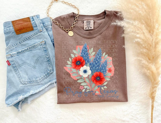 Texas Bluebonnet Tee - Comfort Colors