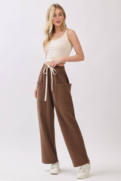 French Terry Wide-Leg Pants