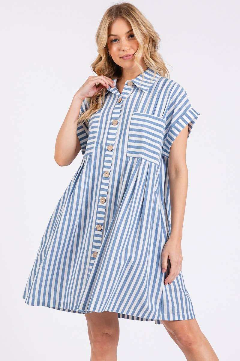 Striped Button Down Dress
