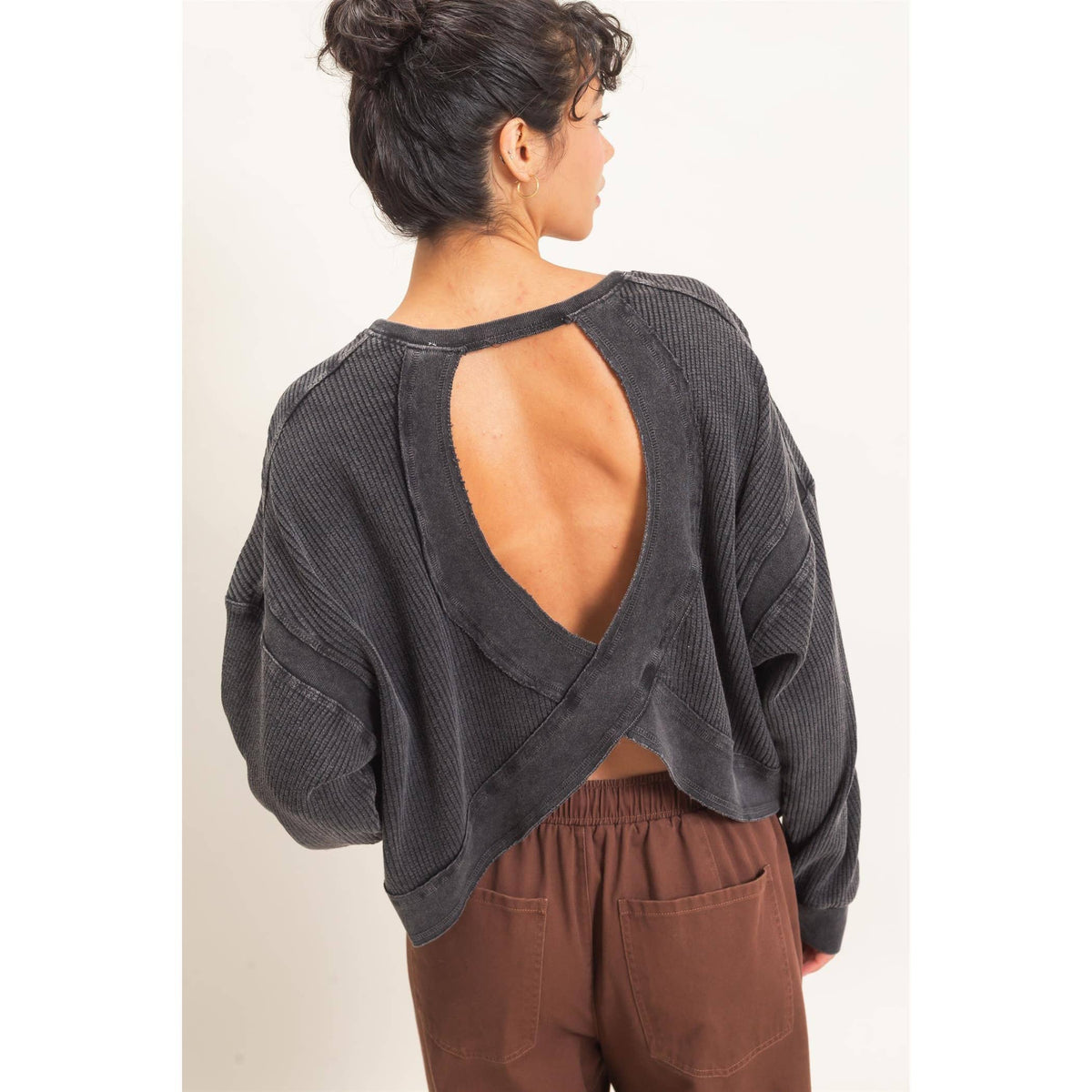 Waffle Open Back Top
