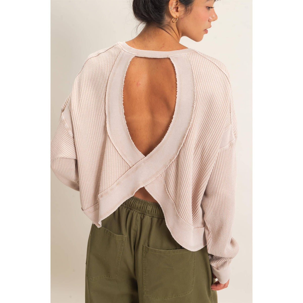 Waffle Open Back Top