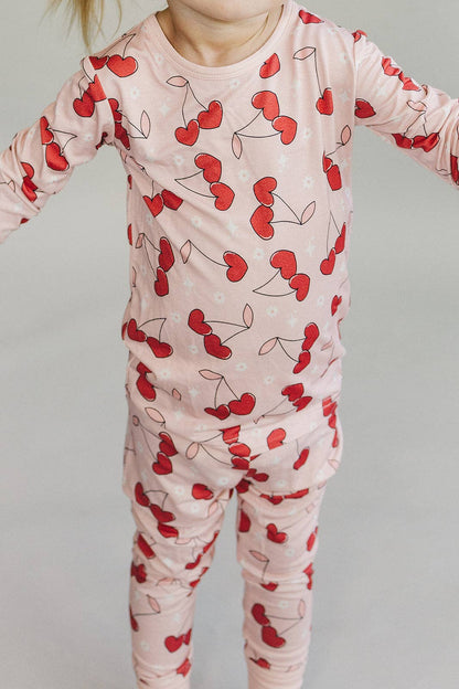Bamboo Kids Clothing Two Piece Set | Cherry Heart