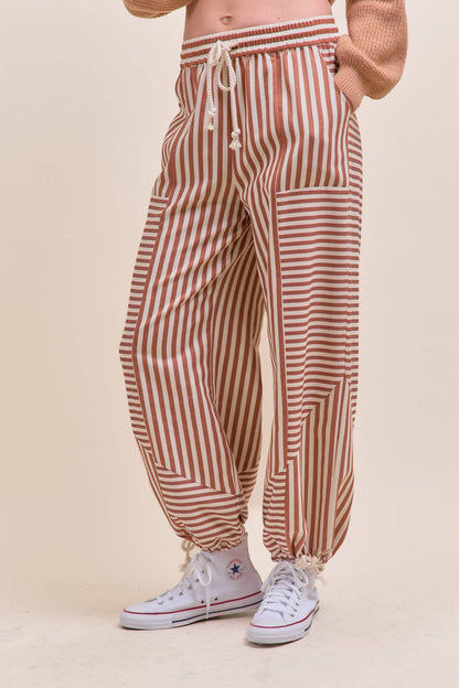 Striped Parachute Pants