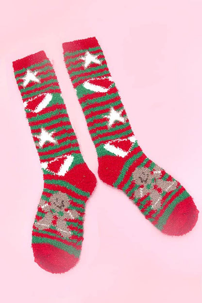 Fuzzy Christmas Socks