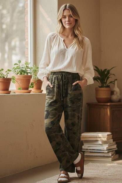 Camo Wide Leg Pants