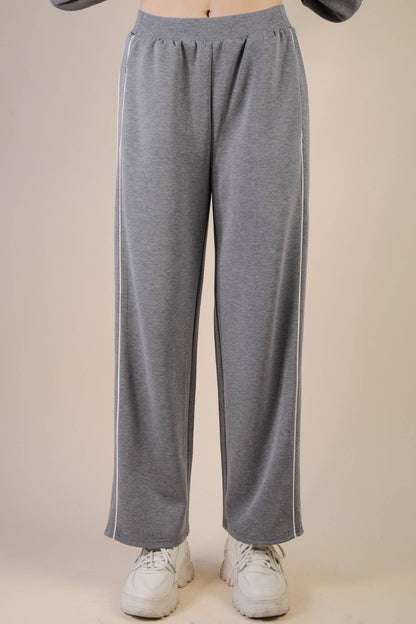 Wide Leg Scuba Sweat Pants