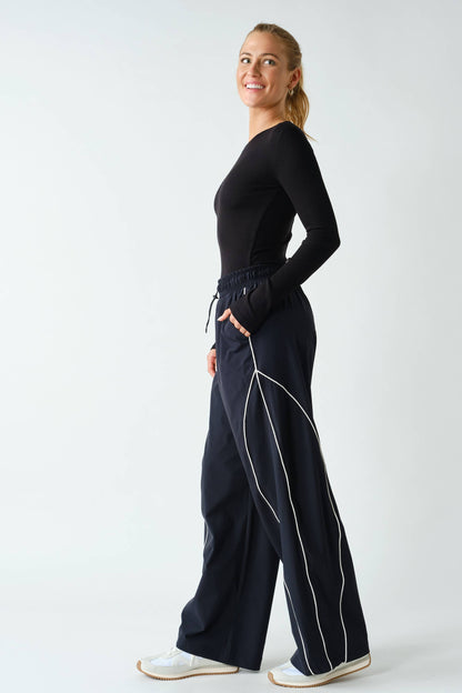Essential Long-Sleeved Micro-Ribbed Athleisure Top