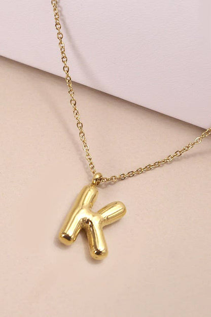 18K STAINLESS STEEL TARNISH FREE  INITIAL NECKLACE