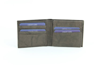 Bi-Fold Leather Wallet with Top Flap 15714