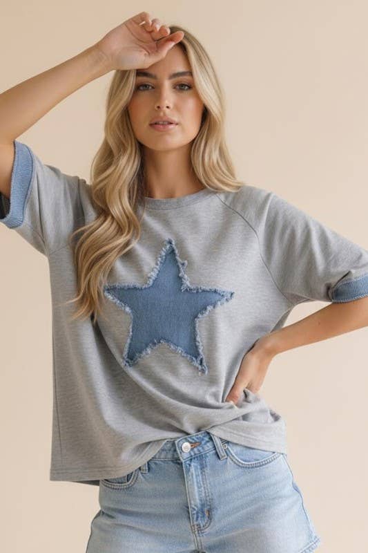 Denim Star Top - PLUS
