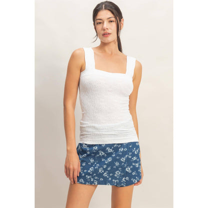 Floral Square Neck Top